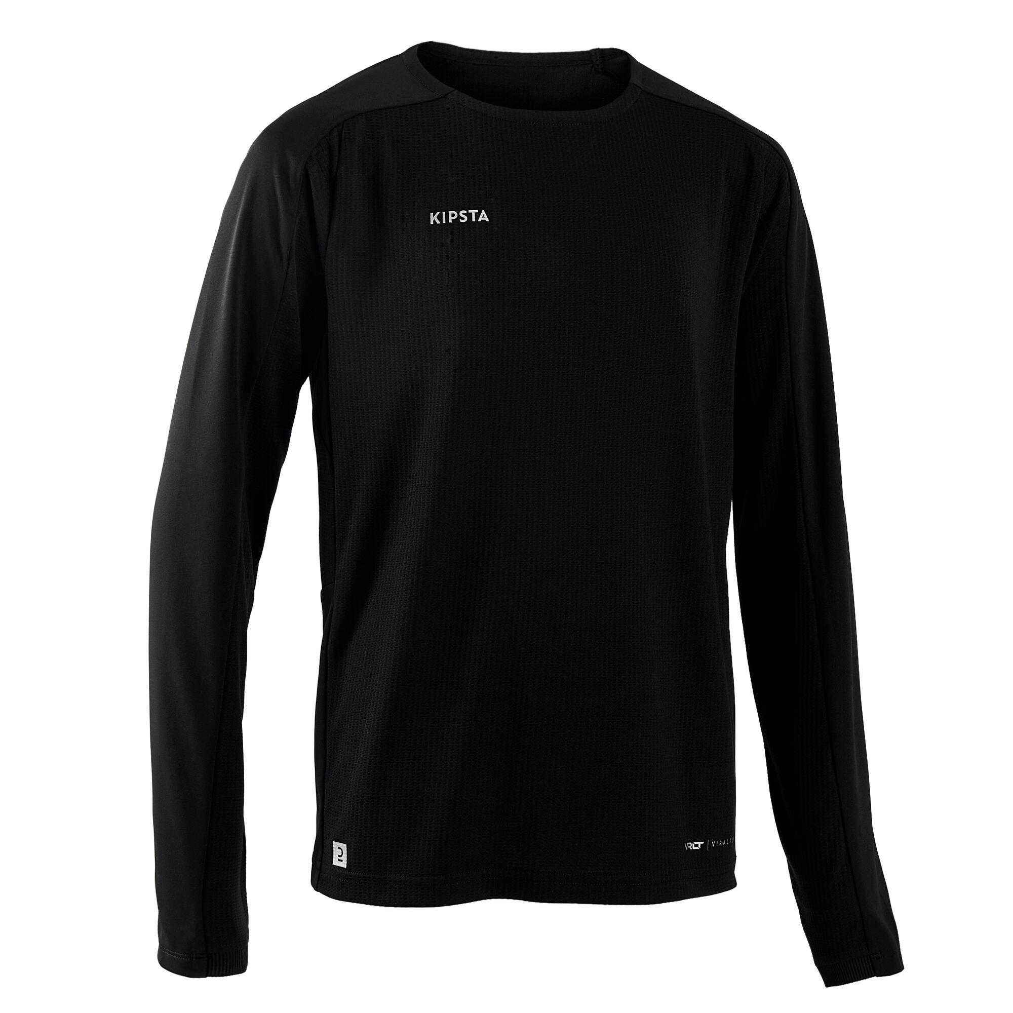 KIPSTA Kids' Long-Sleeved Football Shirt Viralto Club - Black
