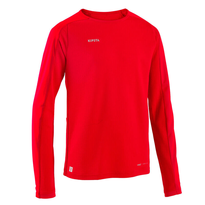 Camiseta manga larga de fútbol Kipsta Viralto niños rojo