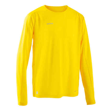 Vaikiški futbolo marškinėliai ilgomis rankovėmis „Viralto Club“, geltoni