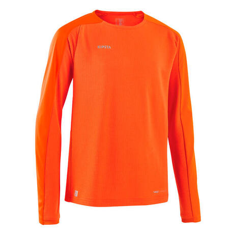 Narandžasta dečja majica dugih rukava za fudbal VIRALTO CLUB