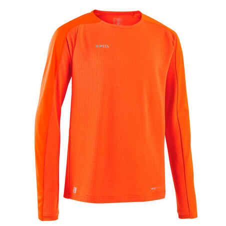 Vaikiški futbolo marškinėliai ilgomis rankovėmis „Viralto Club“, oranžiniai