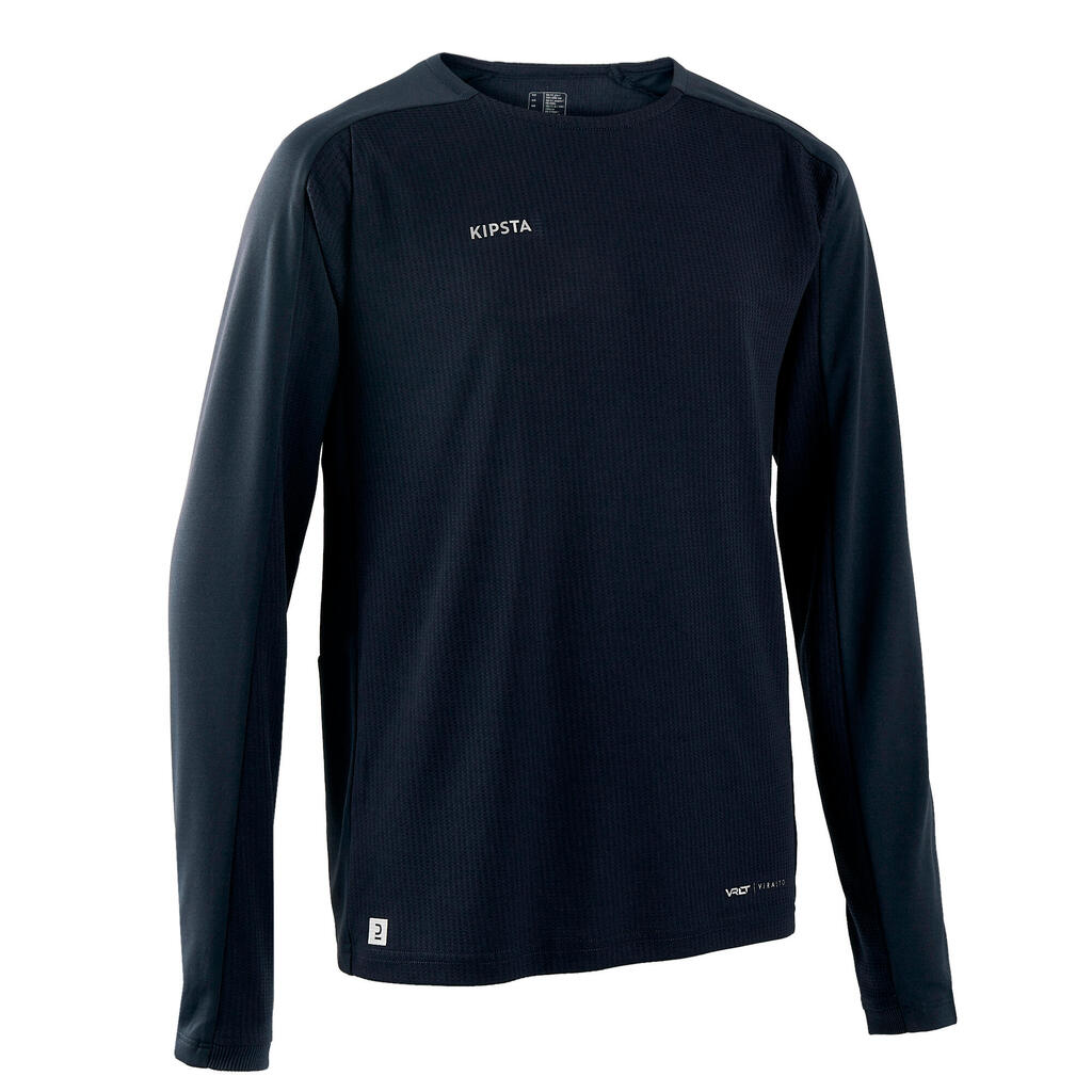 Kids' long-sleeved football shirt viralto club - navy blue