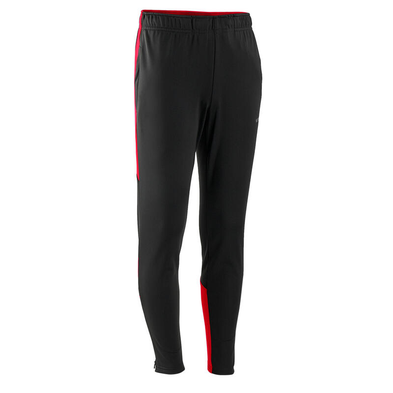 Pantalón de fútbol VIRALTO CLUB gris antracita y rojo 