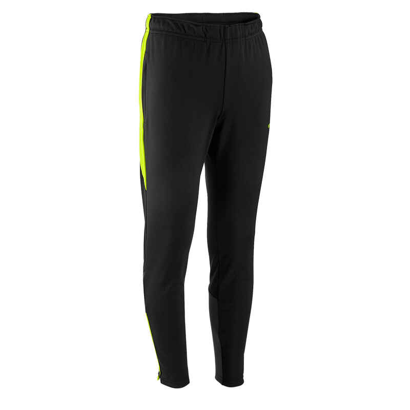 Kids' Football Bottoms Viralto Solo - Black/Neon Yellow.