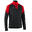 Voetbalsweater met halve rits voor kinderen VIRALTO CLUB rood en carbongrijs