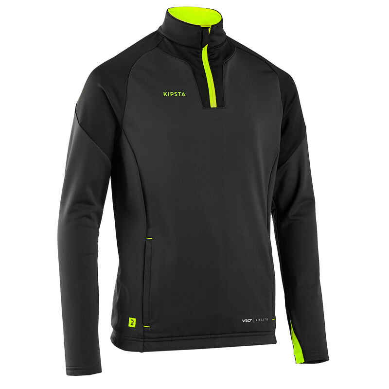 Sweatshirt Kinder Fussball 1/2 Zip - Viralto Solo grün/grau 