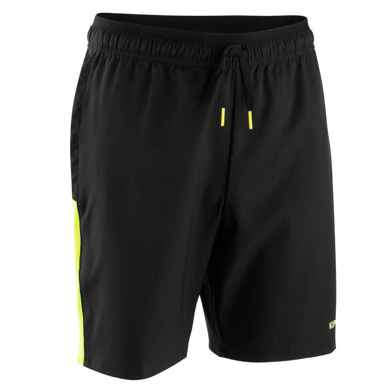 Short de football VIRALTO SOLO enfant noir et jaune fluo