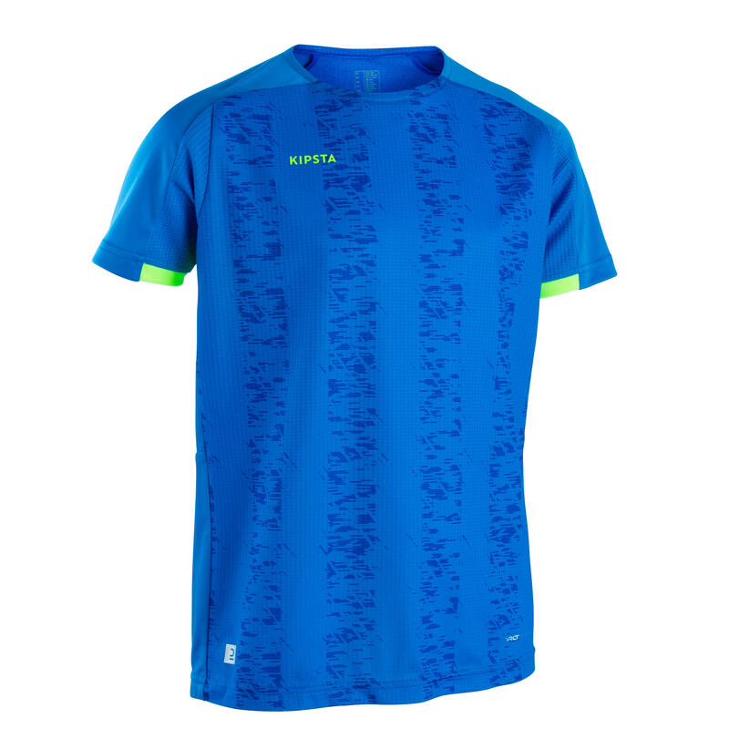 MAILLOT DE FOOTBALL MANCHES COURTES VIRALTO SOLO MC BLEU RAYE JAUNE