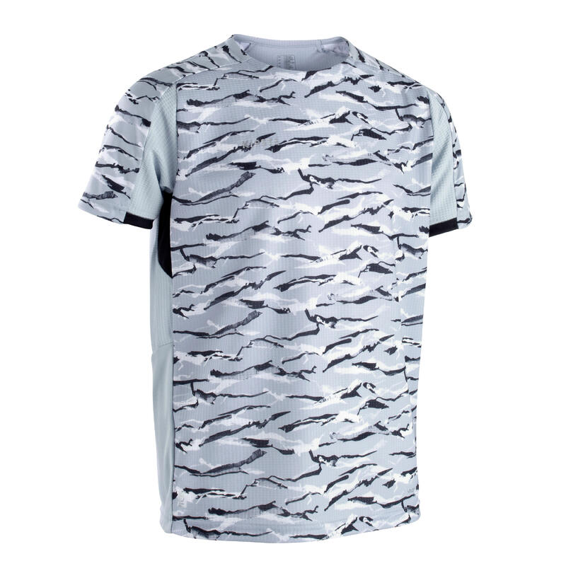 MAILLOT DE FOOTBALL MANCHES COURTES VIRALTO SOLO MC JUNGLE GRIS ET NOIR