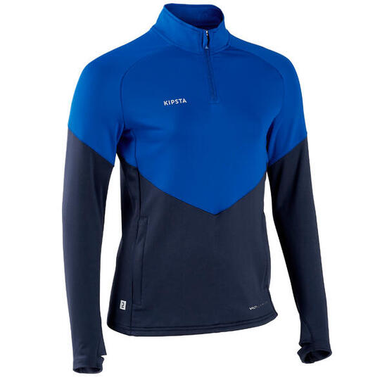 Mädchen Fussball Sweatshirt 1/2 Zip - Viralto blau