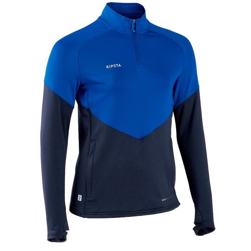 Mädchen Fussball Sweatshirt 1/2 Zip - Viralto blau 