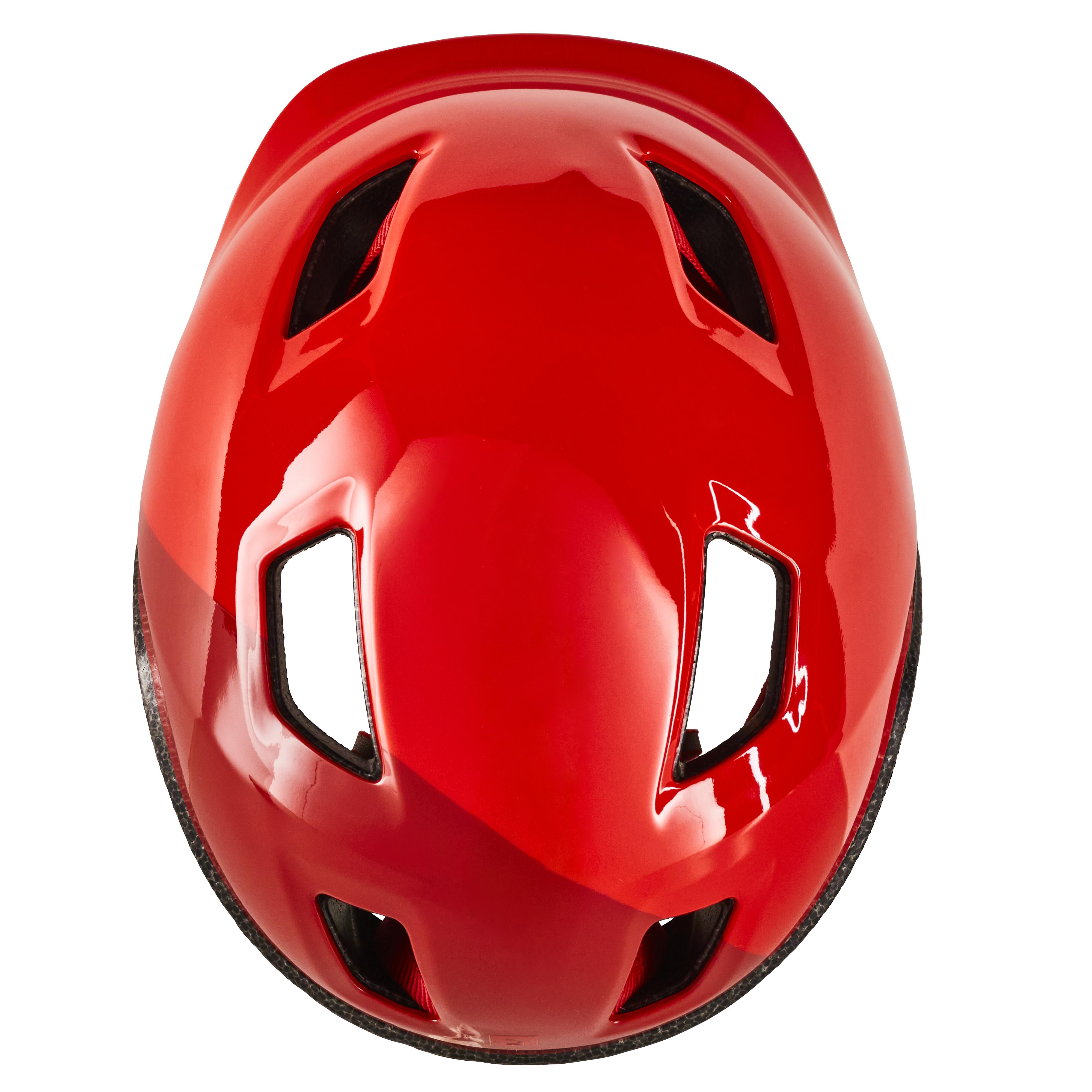 Kids' Bike Helmet KH 500 Red flame red, red Btwin Decathlon