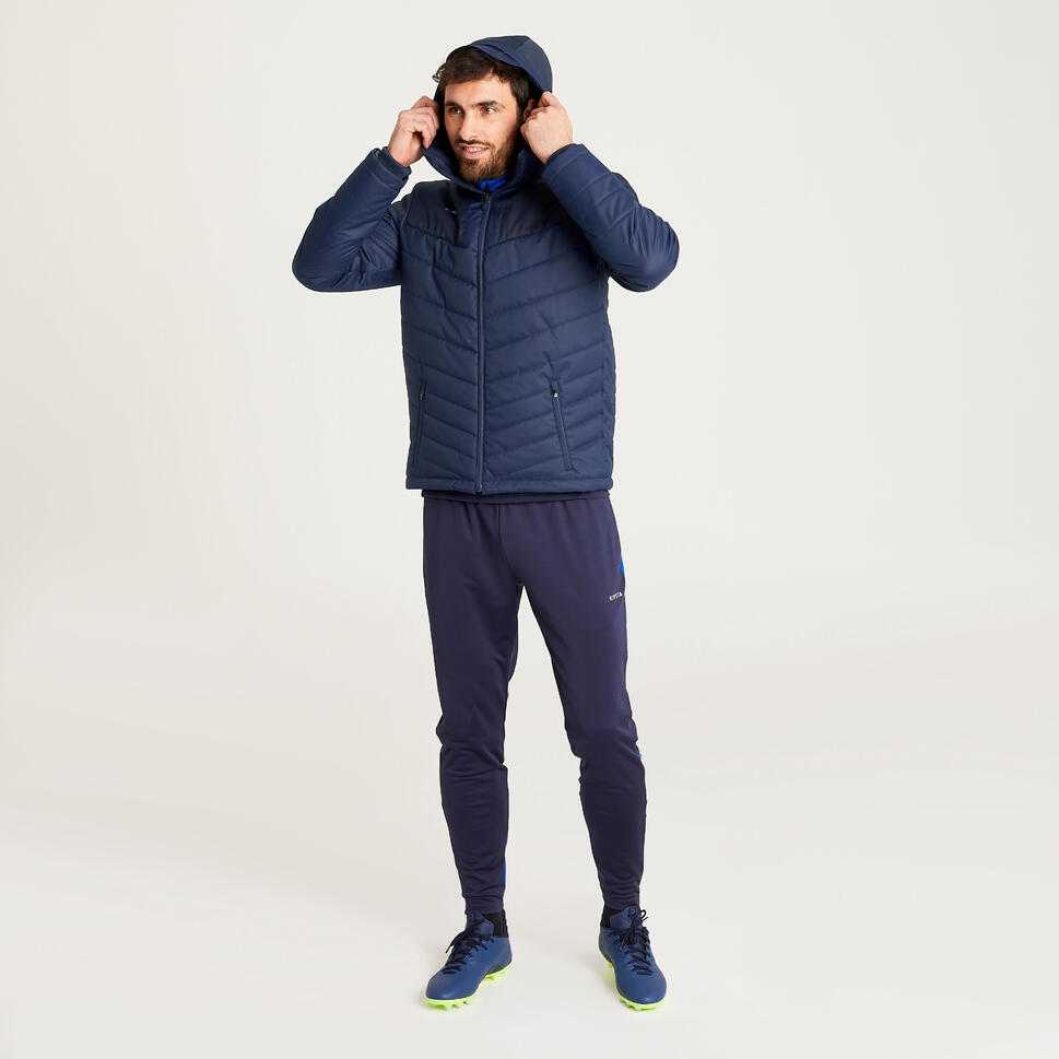 Adult Short Football Jacket - Navy Blue - Decathlon