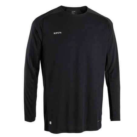 Futbolo marškinėliai ilgomis rankovėmis „Viralto Club“, juodi
