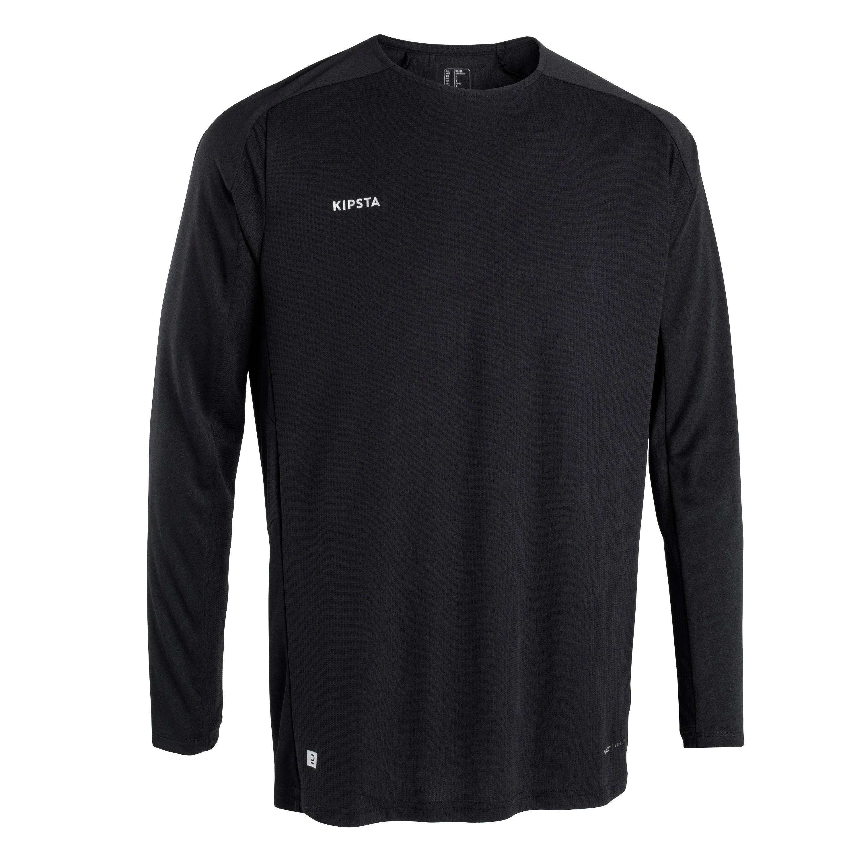 Men's Soccer Long-Sleeved Thermal Base Layer Top Keepcomfort 100 - Black -  Black - Kipsta - Decathlon