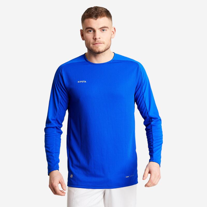 Camiseta de fútbol manga larga Adulto Kipsta Viralto azul