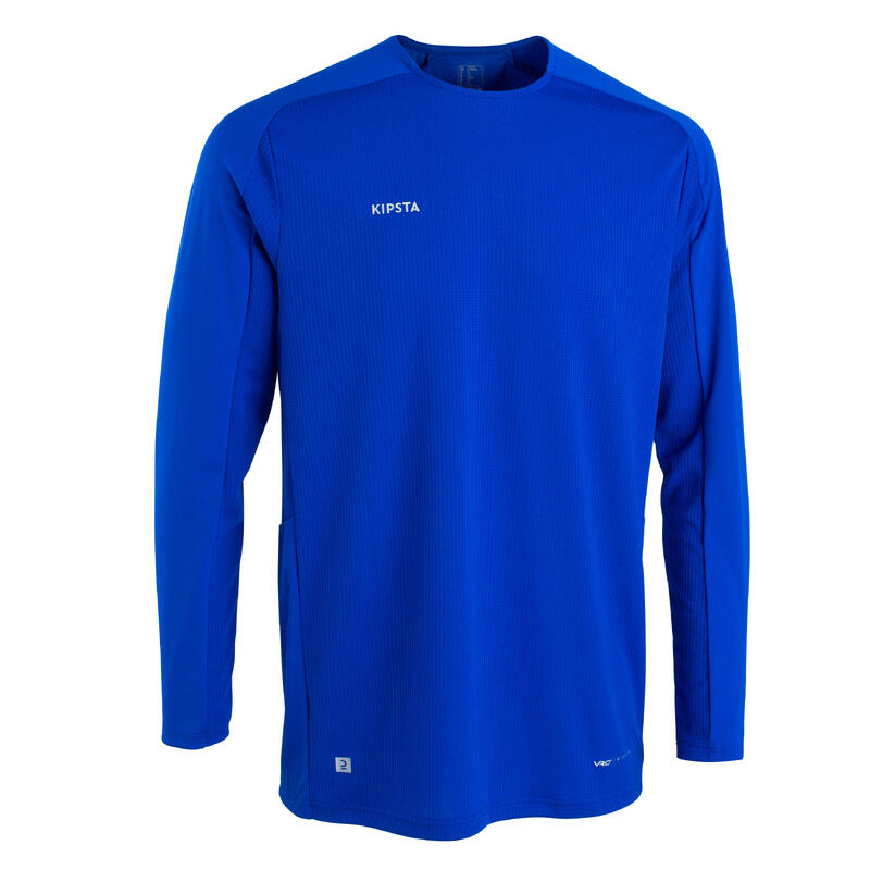Camiseta de fútbol manga larga Adulto Kipsta Viralto azul