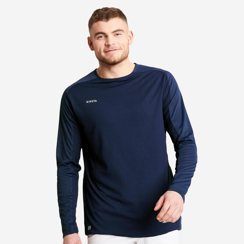 Camiseta de fútbol manga larga Adulto Kipsta Viralto azul