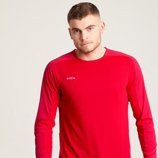 Camiseta de fútbol manga larga Adulto Kipsta Viralto amarillo