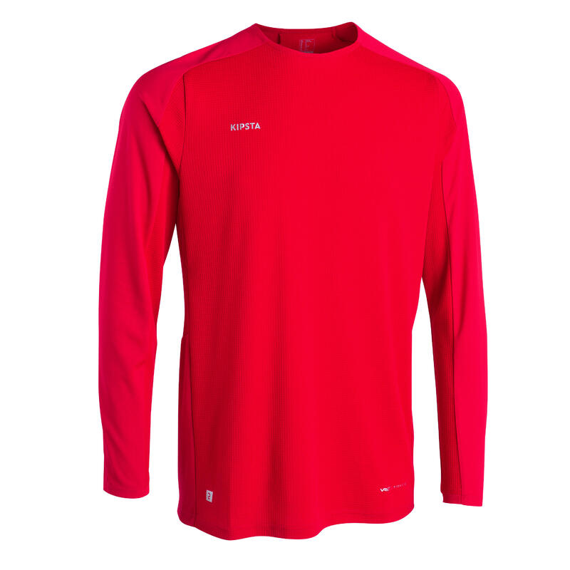 Camiseta de fútbol manga larga Kipsta Viralto adulto rojo