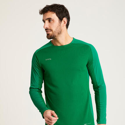 Camiseta de fútbol manga larga Adulto Kipsta Viralto amarillo