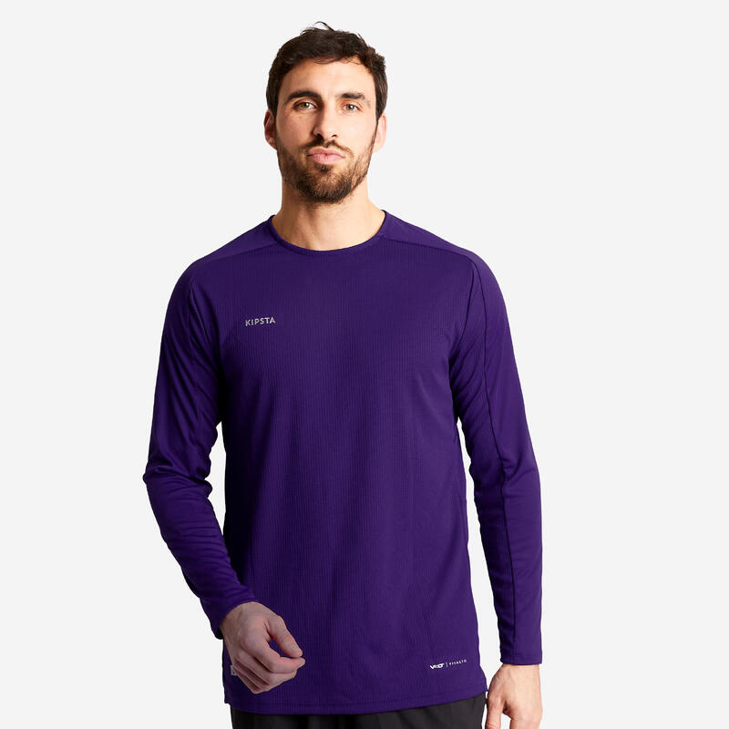 Camiseta de fútbol manga larga Adulto Kipsta Viralto violeta