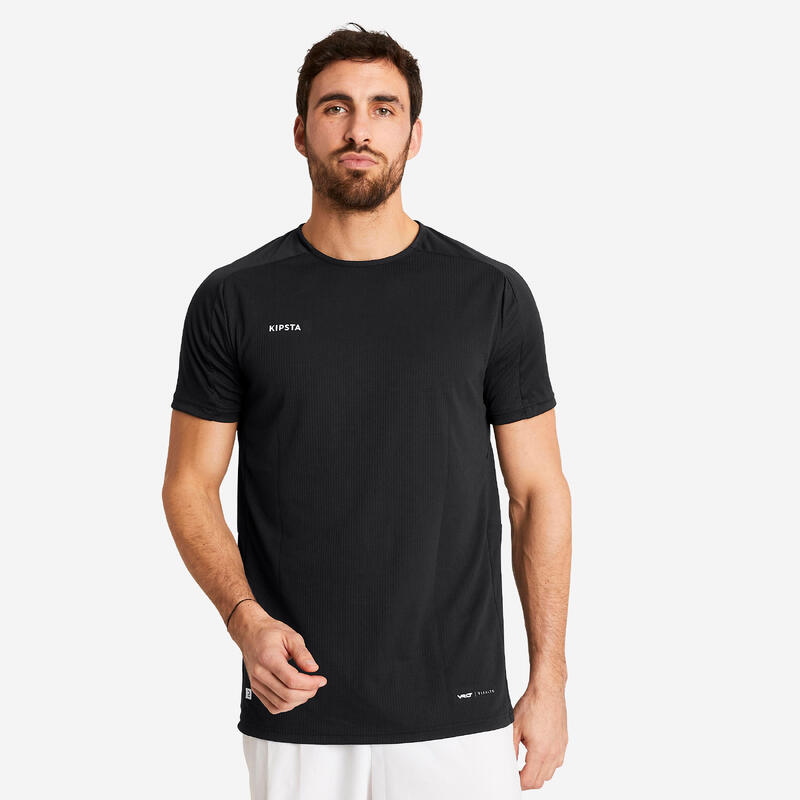 Camiseta de fútbol manga corta Adulto Kipsta Viralto Club negro