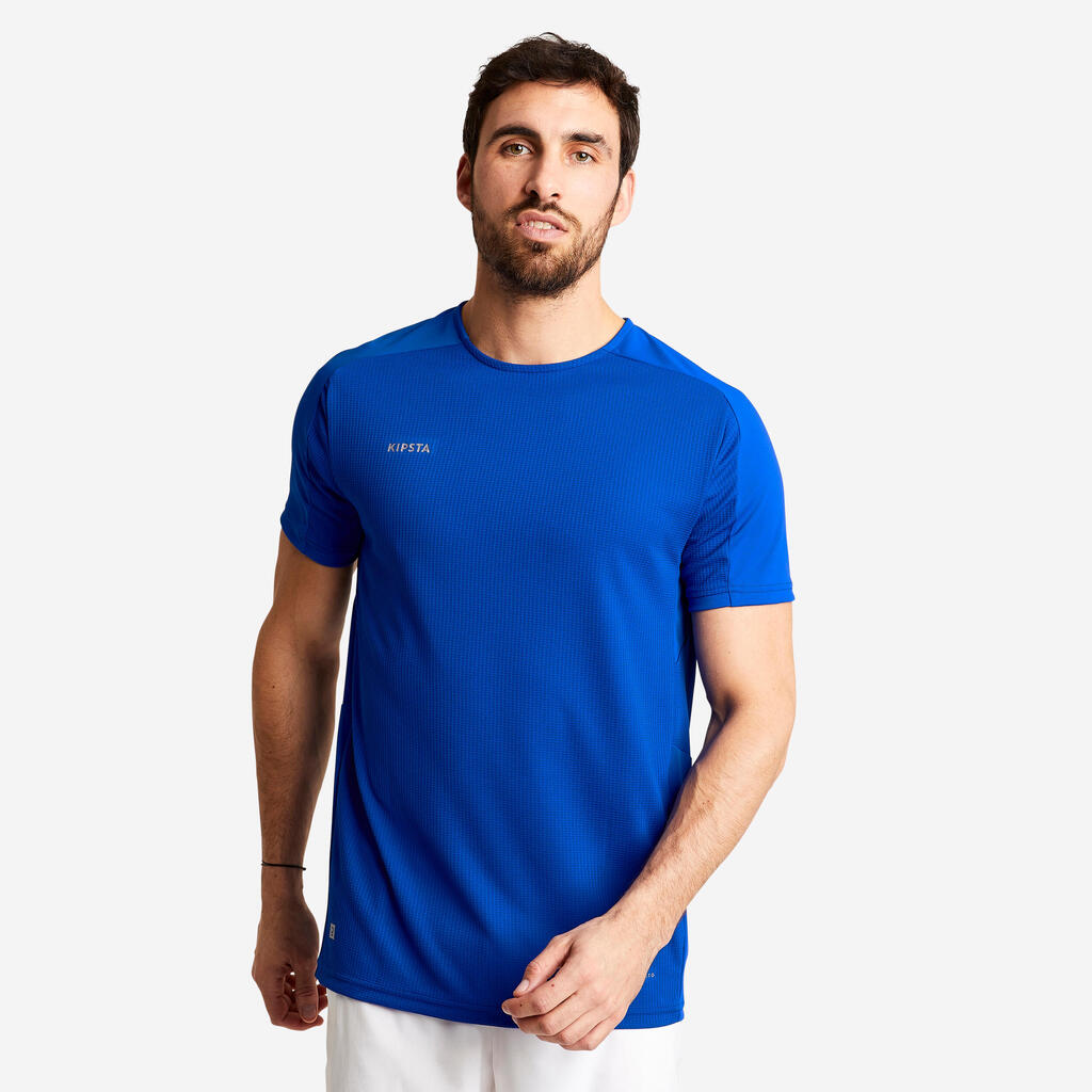 Futbalový dres s krátkym rukávom Viralto fialovo-modrý neónový