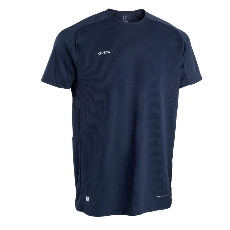 Camiseta de fútbol manga corta Kipsta Viralto azul marino adulto