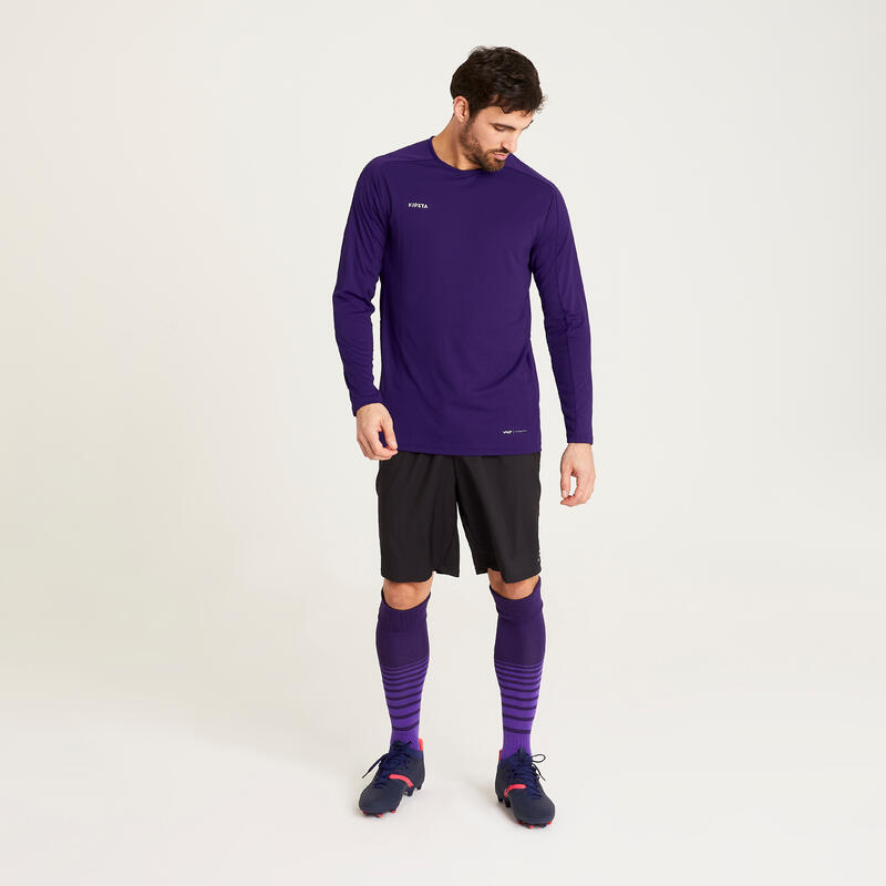 Camiseta de fútbol manga larga Adulto Kipsta Viralto violeta