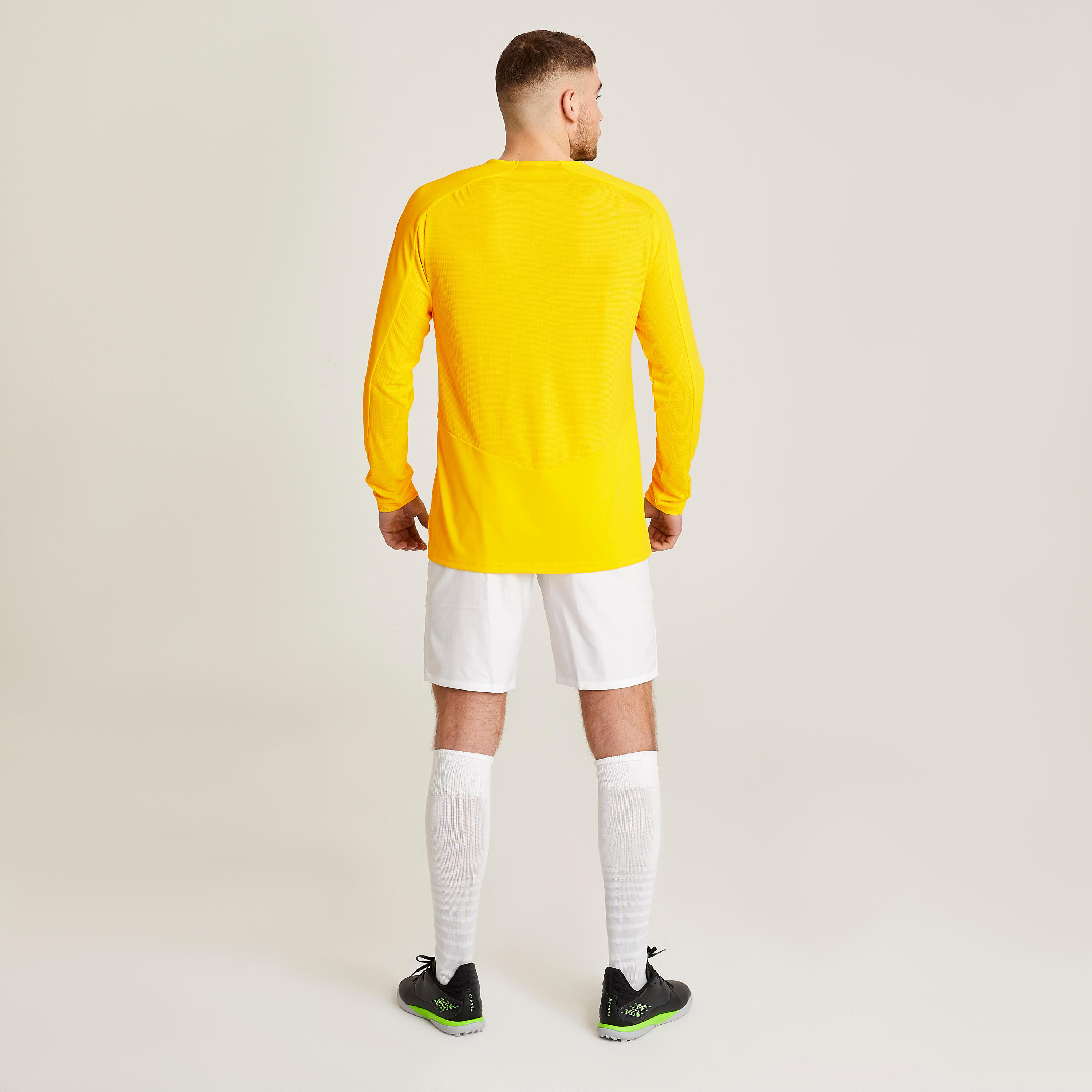Camiseta de fútbol manga larga Adulto Kipsta Viralto amarillo 3/5