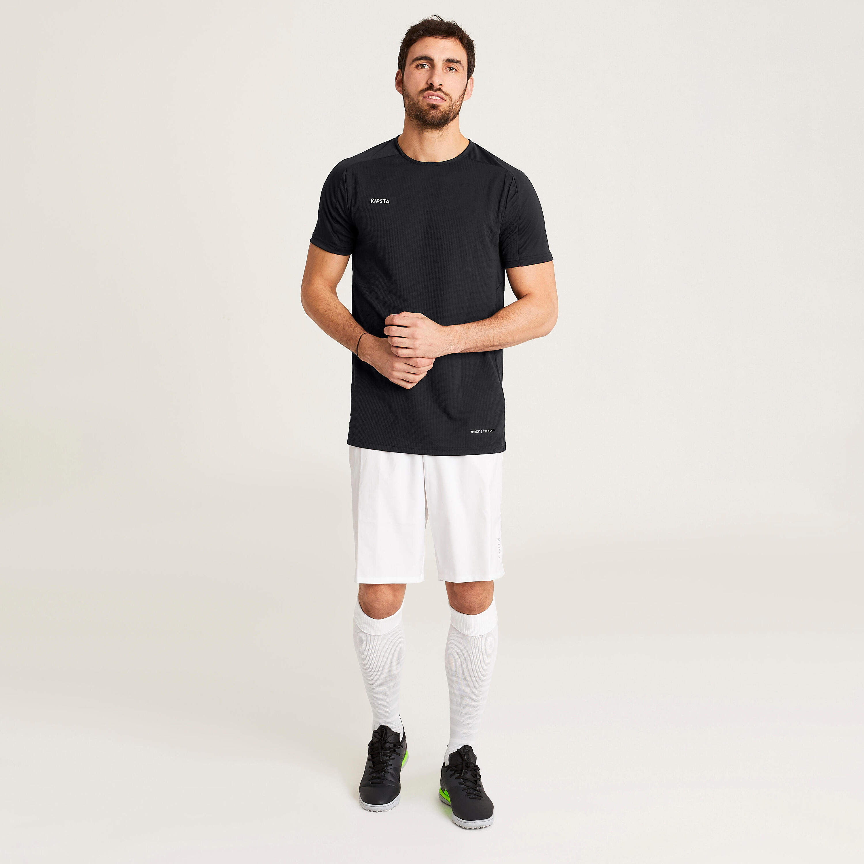 Camiseta de fútbol manga corta Adulto Kipsta Viralto Club negro 6/10