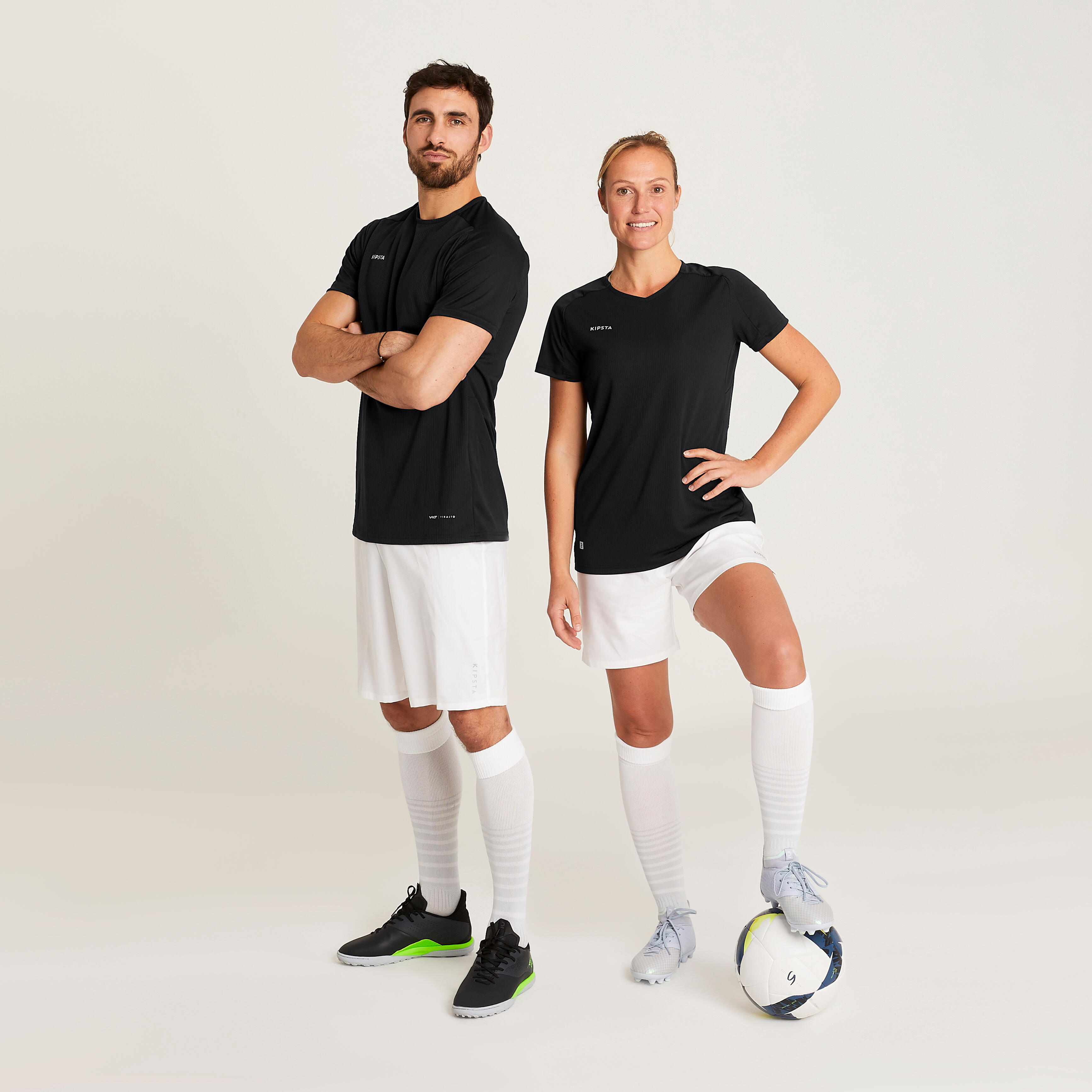 SHORT DE FOOTBALL FEMME VIRALTO NOIR KIPSTA Decathlon