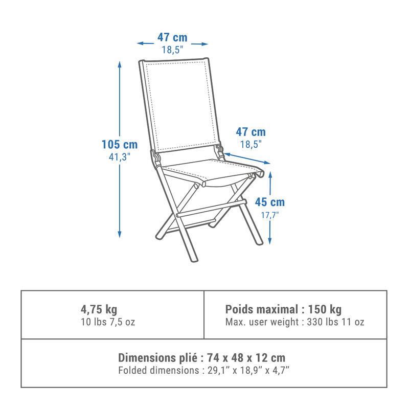 Sedia campeggio COMFORT doppia posizione