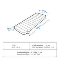 INFLATABLE CAMPING MATTRESS AIR SECONDS 80 CM 1 PERSON