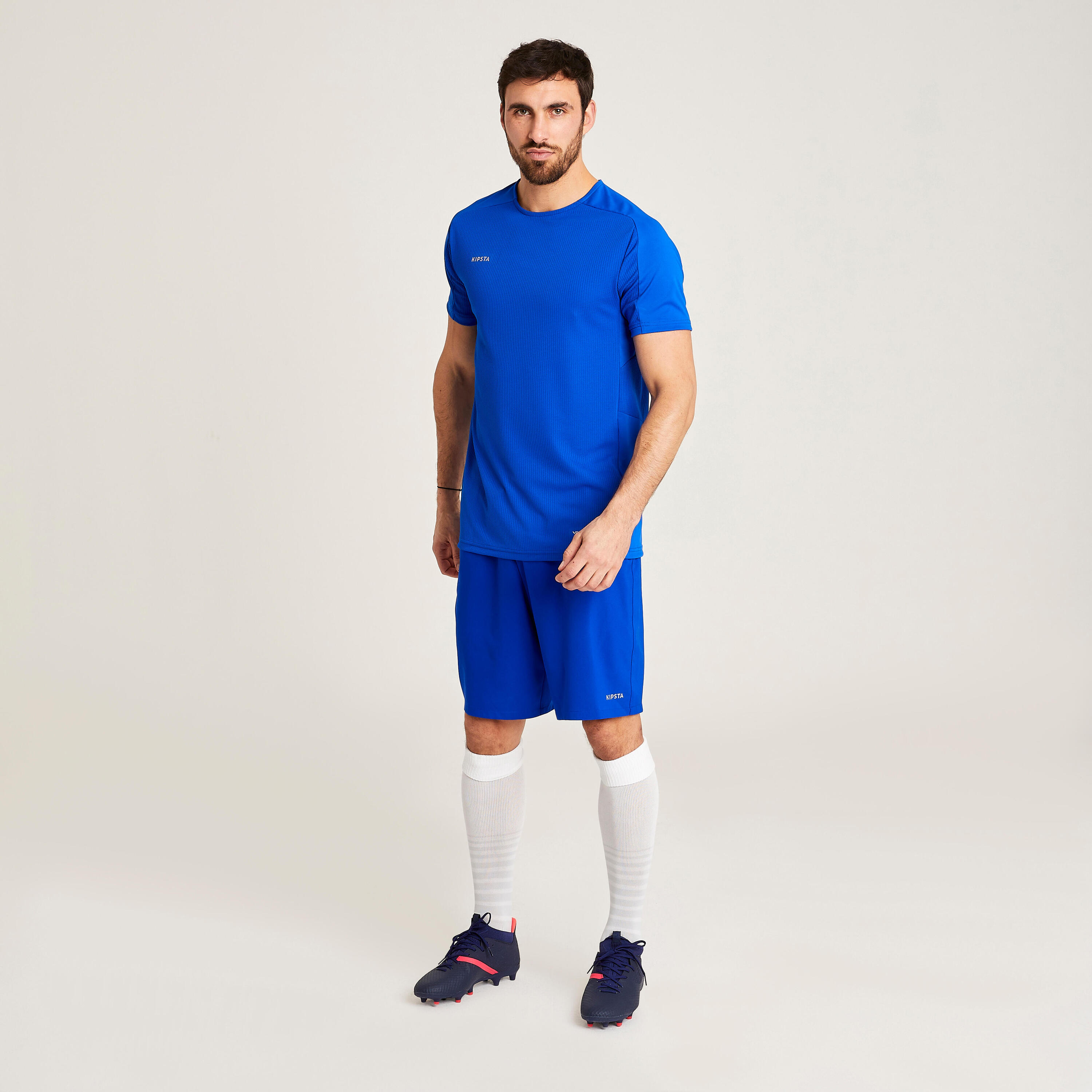 Camiseta de fútbol manga corta Adulto Kipsta Viralto  Club azul 7/10