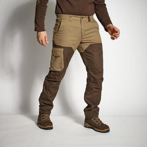 Pantalon De Caza Hombre Solognac Renfort Reforzado Bicolor Marrón