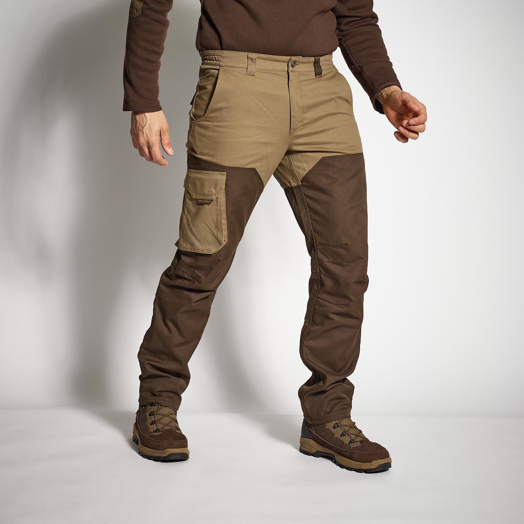 Pantaloni caccia RENFORT marroni 520 SOLOGNAC | DECATHLON