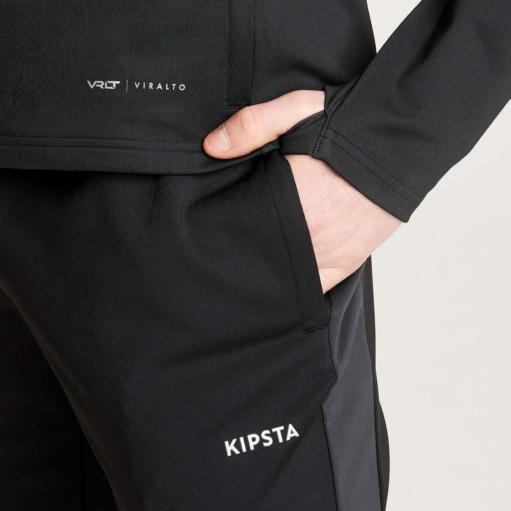 Pantalón de sudadera de fútbol ecodiseñado para hombre Kipsta Viralto negro