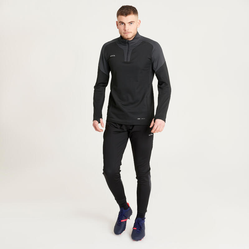 Pantalon de trening Fotbal VIRALTO CLUB Gri-Negru Adulți 