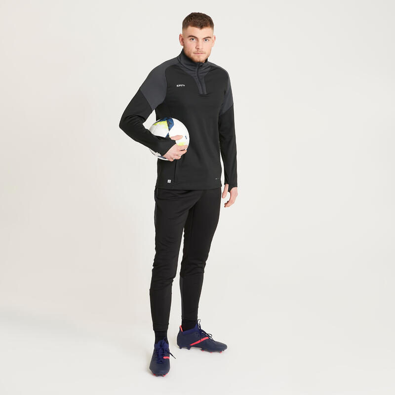 Pantalon de trening Fotbal VIRALTO CLUB Gri-Negru Adulți 