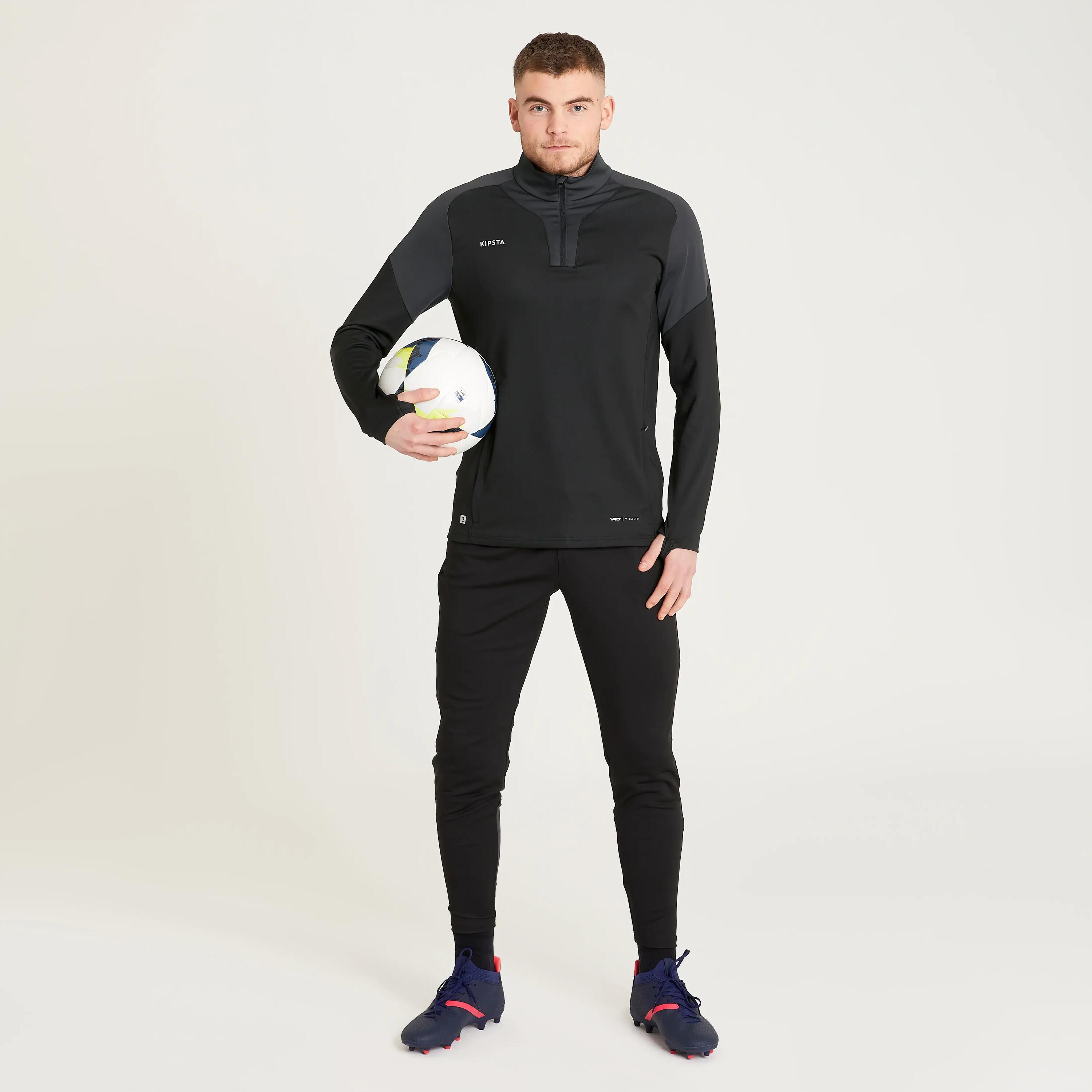Adult Football Tracksuit Bottoms Viralto Club - Carbon Grey and Black -  2