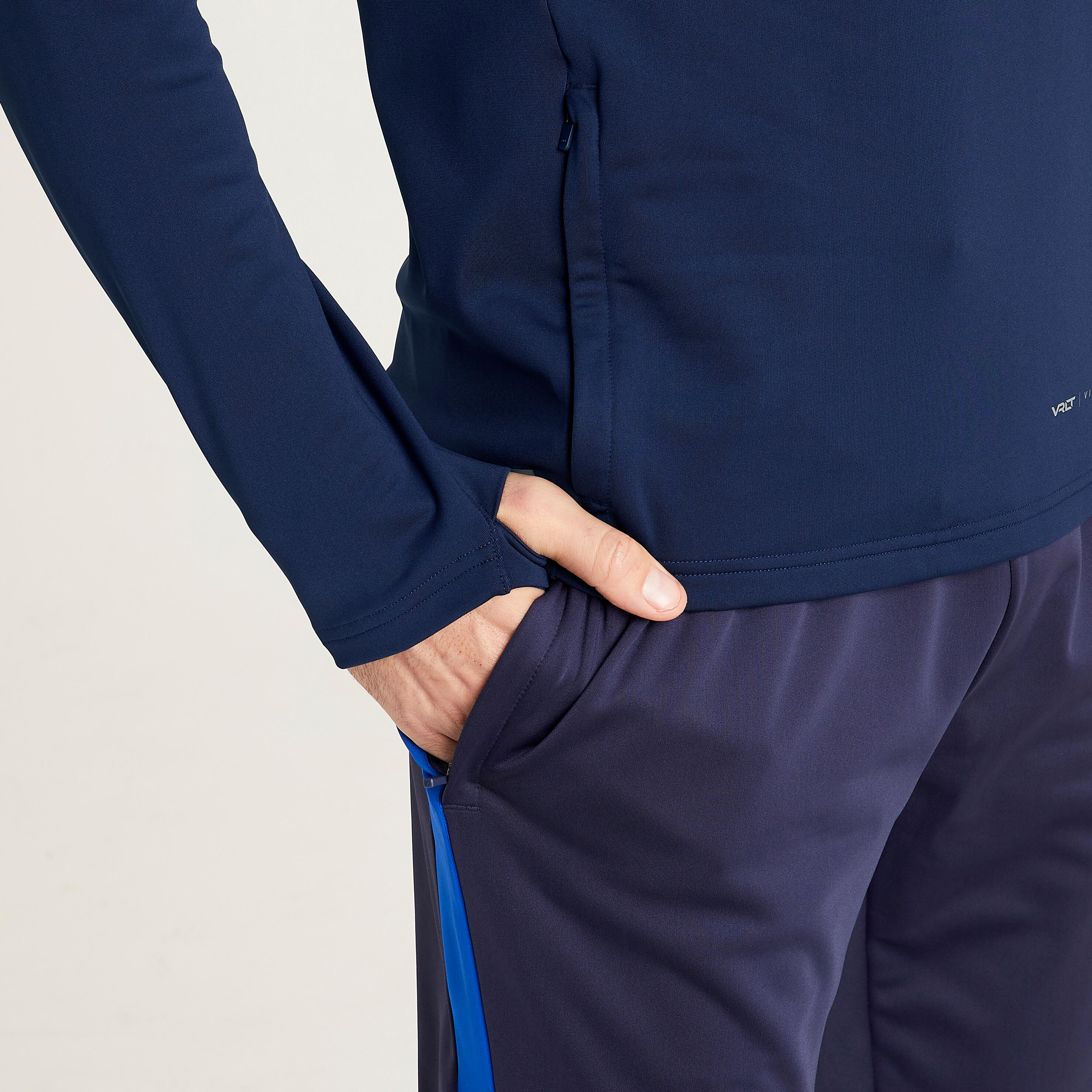 Pantalón chándal de fútbol Adulto Viralto azul marino y azul 3/7