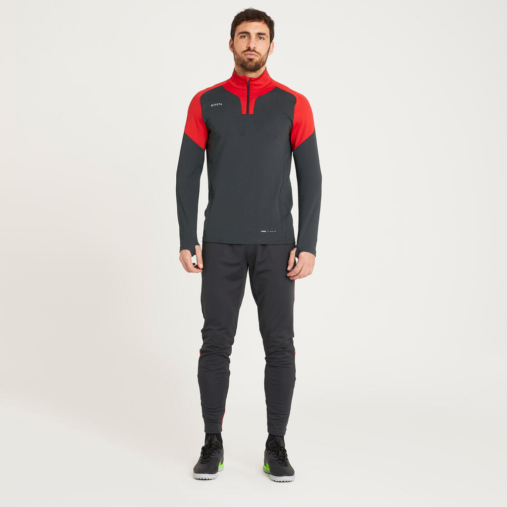 Futbalová mikina Viralto PXL 1/2 zips sivo-zelená