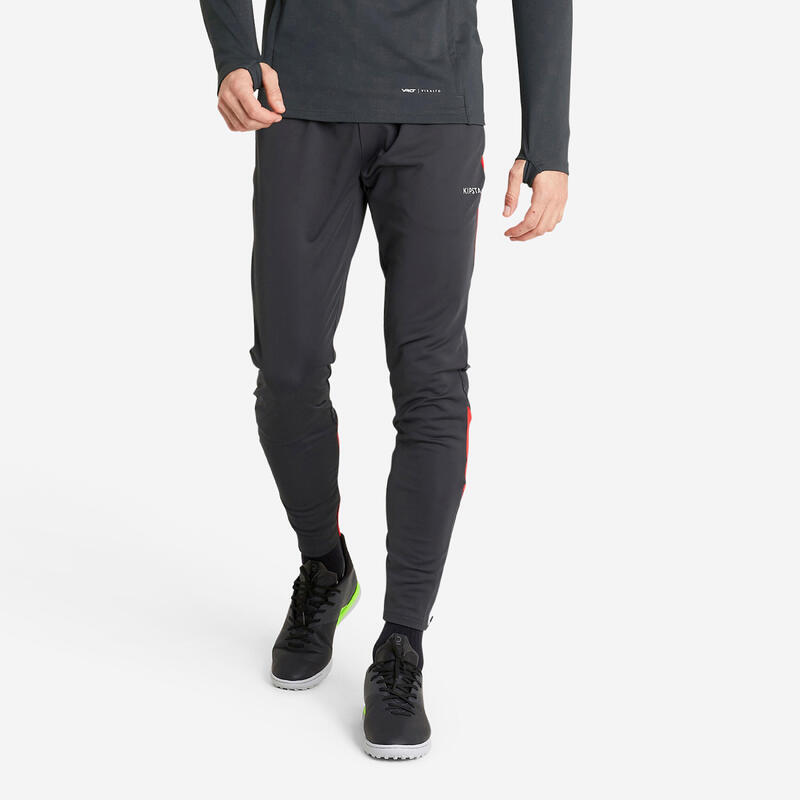 Pantalon de football VIRALTO CLUB gris anthracite et rouge.