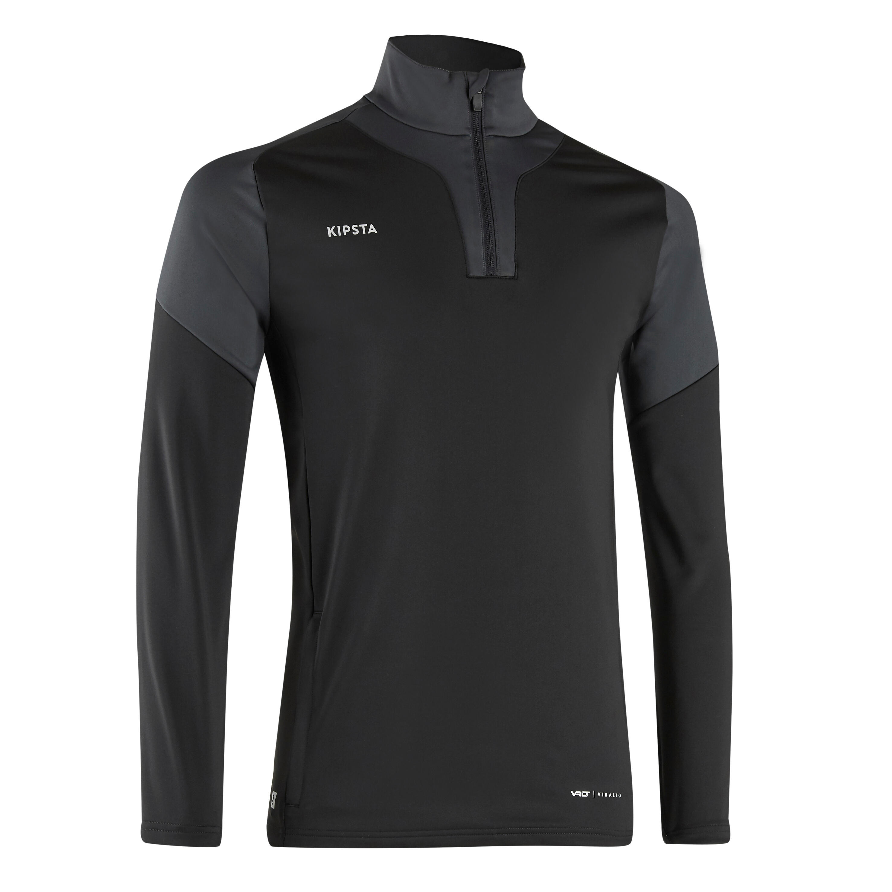 KIPSTA 1/2 Zip Football Sweatshirt Viralto Club - Carbon Grey and Black
