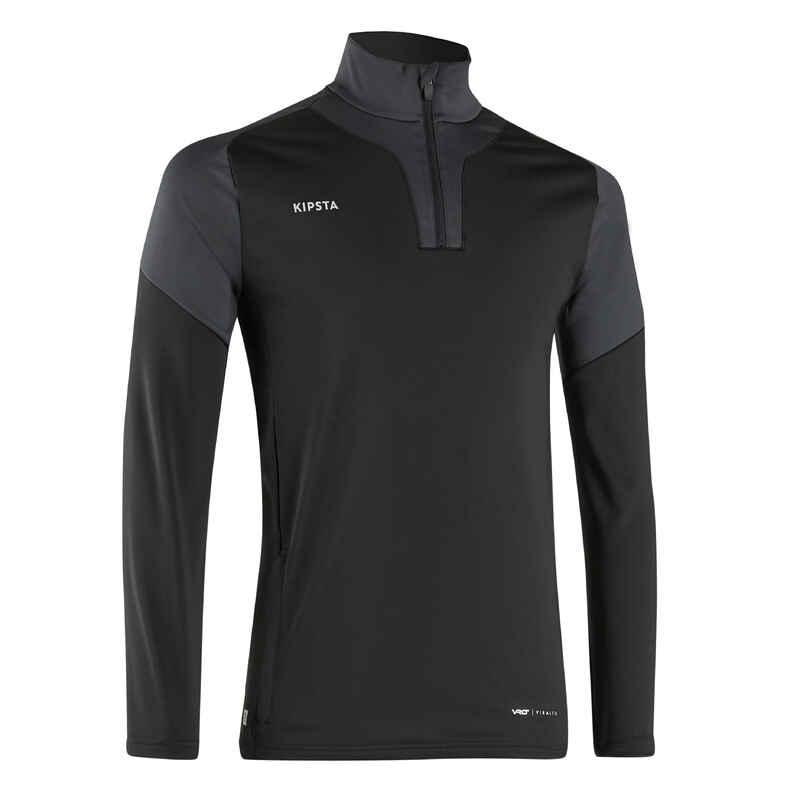 Damen/Herren Fussball Sweatshirt mit Reissverschluss - Viralto grau/schwarz 