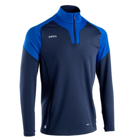 Sweat de football 1/2 zip VIRALTO CLUB marine et bleu.