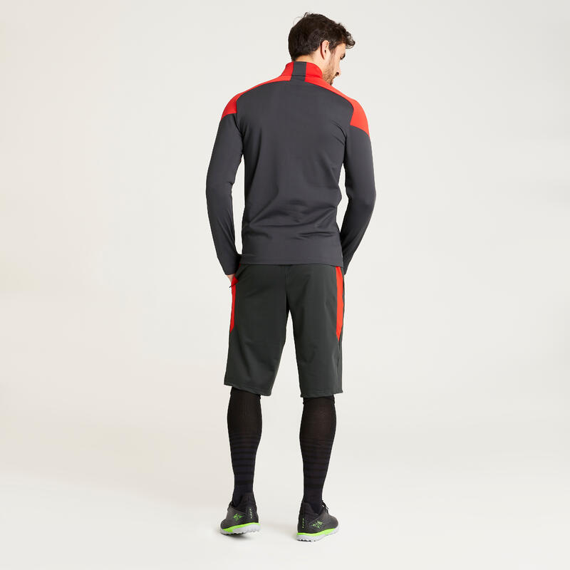 Pantalón corto de fútbol Adulto Viralto rojo y gris carbono