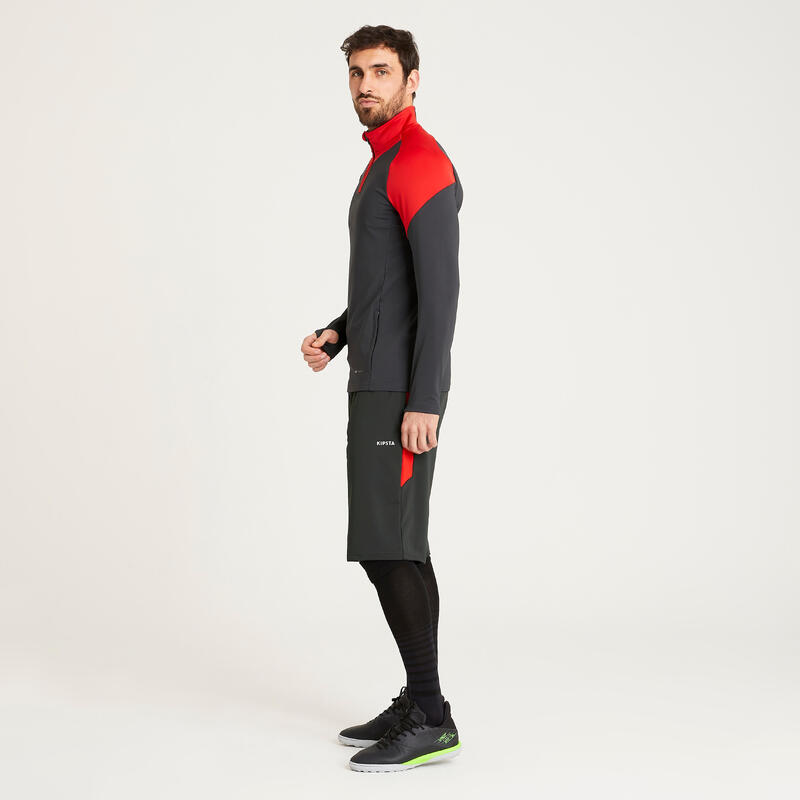 Pantalón corto de fútbol Adulto Viralto rojo y gris carbono